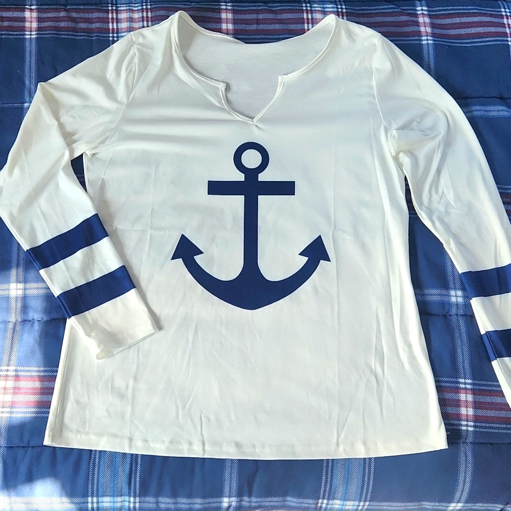 Anchor Nautical Long Sleeved Top